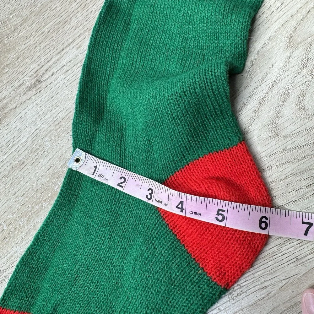Green & Red‎ Knit Vintage Hanging Christmas Stocking 28